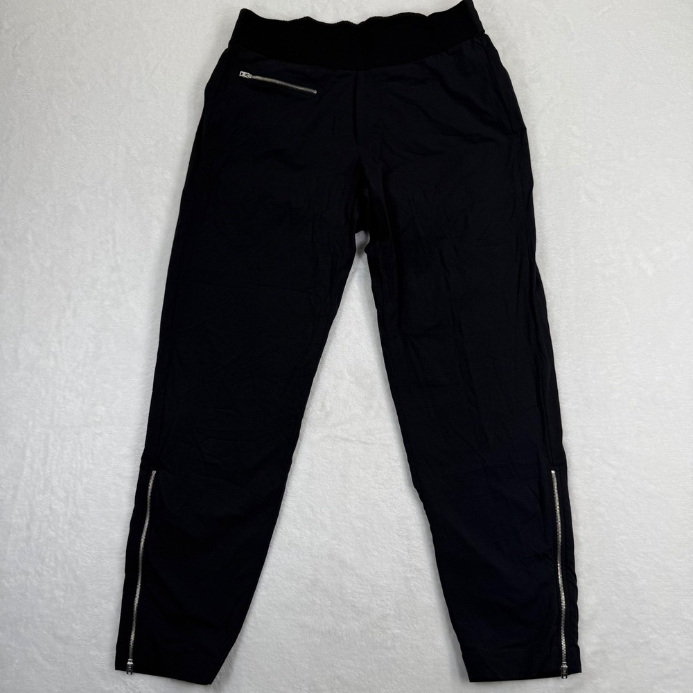 Athleta La Viva Ankle Pant Black Ripstop Zipper Cuffs Travel‎ Hiking Size 4